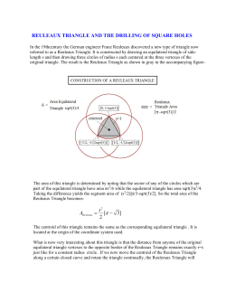 REULEAUX TRIANGLE AND THE DRILLING OF