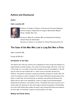 Authors and Disclosures The Case of the Man Who Lost a Lung But