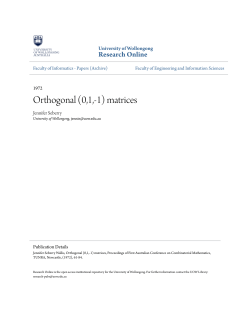Orthogonal (0,1,-1) matrices - Research Online