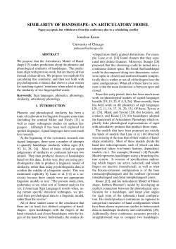 similarity of handshape: an articulatory model
