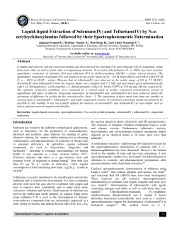 Liquid-liquid Extraction of Selenium(IV) and Tellurium(IV) by N