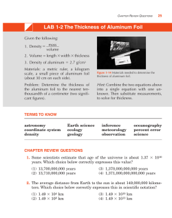 LAB 1-2 The Thickness of Aluminum Foil