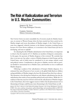The Risk of Radicalization and Terrorism in U.S. Muslim Communities