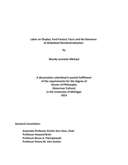 Labor on Display: Ford Factory Tours and the Romance