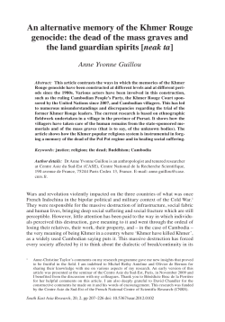 An alternative memory of the Khmer Rouge genocide: the dead of
