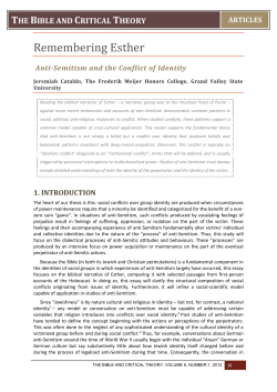 The Bible and Critical Theory - NOVA: The University of Newcastle
