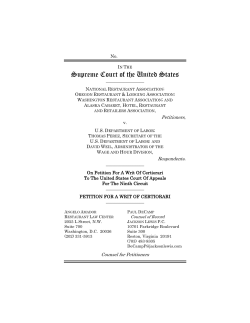 submitted to U.S. Supreme Court - National Restaurant Association