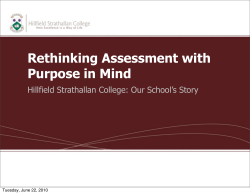 Rethinking Assessment with Purpose in Mind
