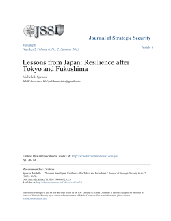 Lessons from Japan: Resilience after Tokyo and Fukushima