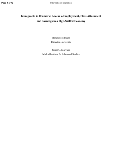 Immigrants in Denmark: Access to Employment, Class Attainment