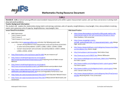 Mathematics Pacing Resource Document