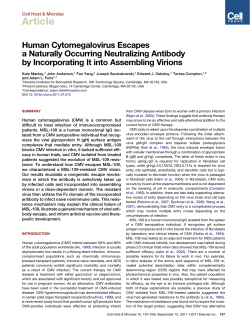 Human Cytomegalovirus Escapes a Naturally Occurring