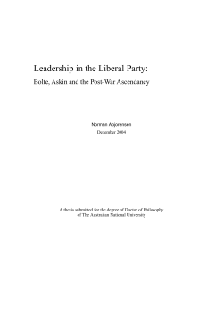 Leadership in the Liberal Party