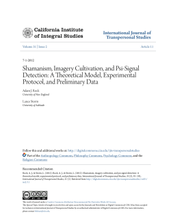 Shamanism, Imagery Cultivation, and Psi-Signal Detection