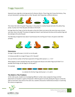 Froggy Hopscotch - Galileo Educational Network