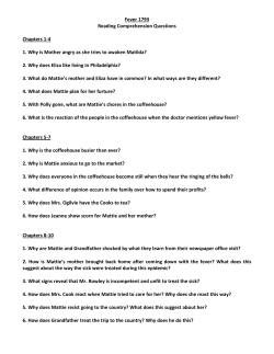 Fever 1793 Reading Comprehension Questions 1. Why is