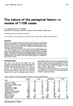 The nature of the periapical lesion – 1108 cases