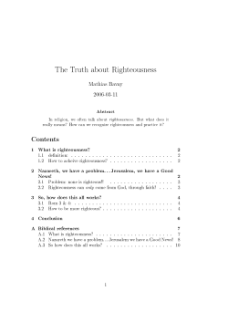 The Truth about Righteousness