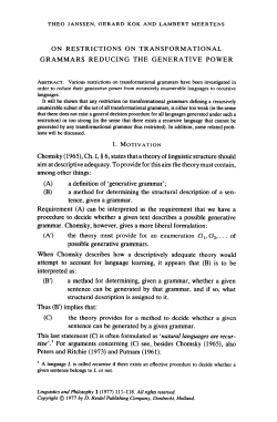 On restrictions on transformational grammars reducing the