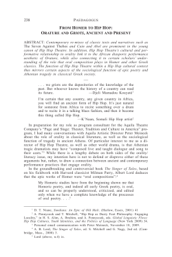 FROM HOMER TO HIP HOP: ORATURE AND