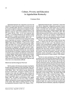 Culture, Poverty and Education in Appalachian - Purdue e-Pubs