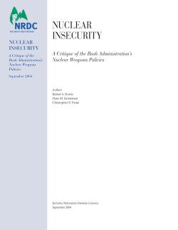 NRDC: Nuclear Insecurity - A Critique of the Bush Administration`s