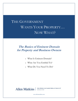 The Basics of Eminent Domain