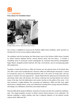 Press Release Partisan Coffee House Exhibition March22