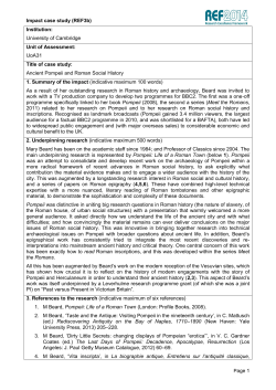 Ancient Pompeii and Roman Social History