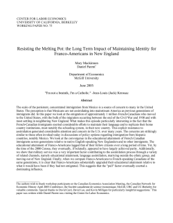 Resisting the Melting Pot - Center for Labor Economics