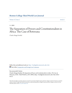 The Separation of Powers and Constitutionalism in Africa