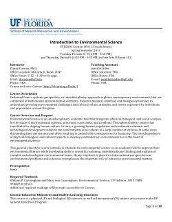 Spring 2017 - School of Natural Resources and Environment