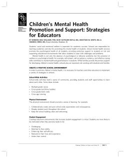 Children`s Mental Health Promotion and Support