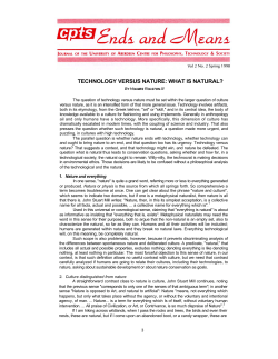 technology versus nature: what is natural?