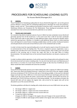procedures for scheduling loading-slots