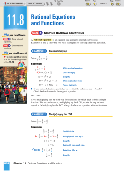 Rational Equations and Functions