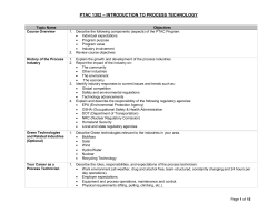 PTAC 1302 &ndash; INTRODUCTION TO PROCESS TECHNOLOGY
