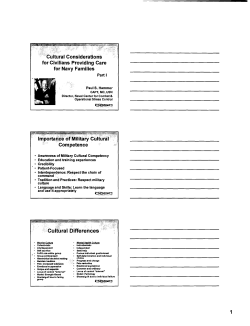 Cultural Considerations for Civilians Providing Care for Navy Families