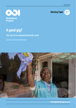 A good gig? The rise of on-demand domestic work