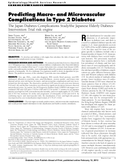 Predicting Macro- and Microvascular Complications