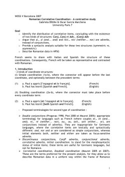 Les corr&eacute;latives du roumain &ndash; &eacute;tude contrastive