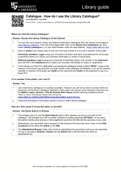 Library guide - University of Aberdeen