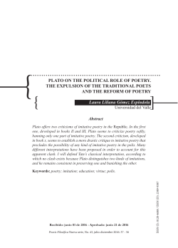PLATO ON THE POLITICAL ROLE OF POETRY. THE EXPULSION