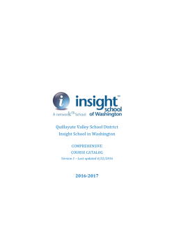 Comprehensive Course Catalog - Insight School of Washington