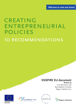 creating entrepreneurial policies