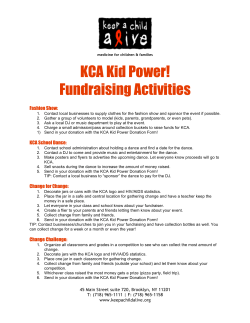 KCA Kid Power! Fundraising Activities