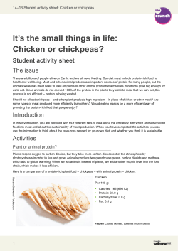 It`s the small things in life: Chicken or chickpeas?
