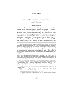 Personal Jurisdiction in Tribal Courts - Penn Law