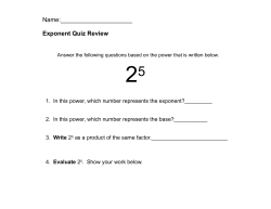 Exponent Review Shee