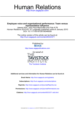 Human Relations - University of Pittsburgh